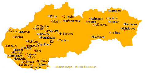 cestevn� kancel�rie na Slovensku - klikacia mapa