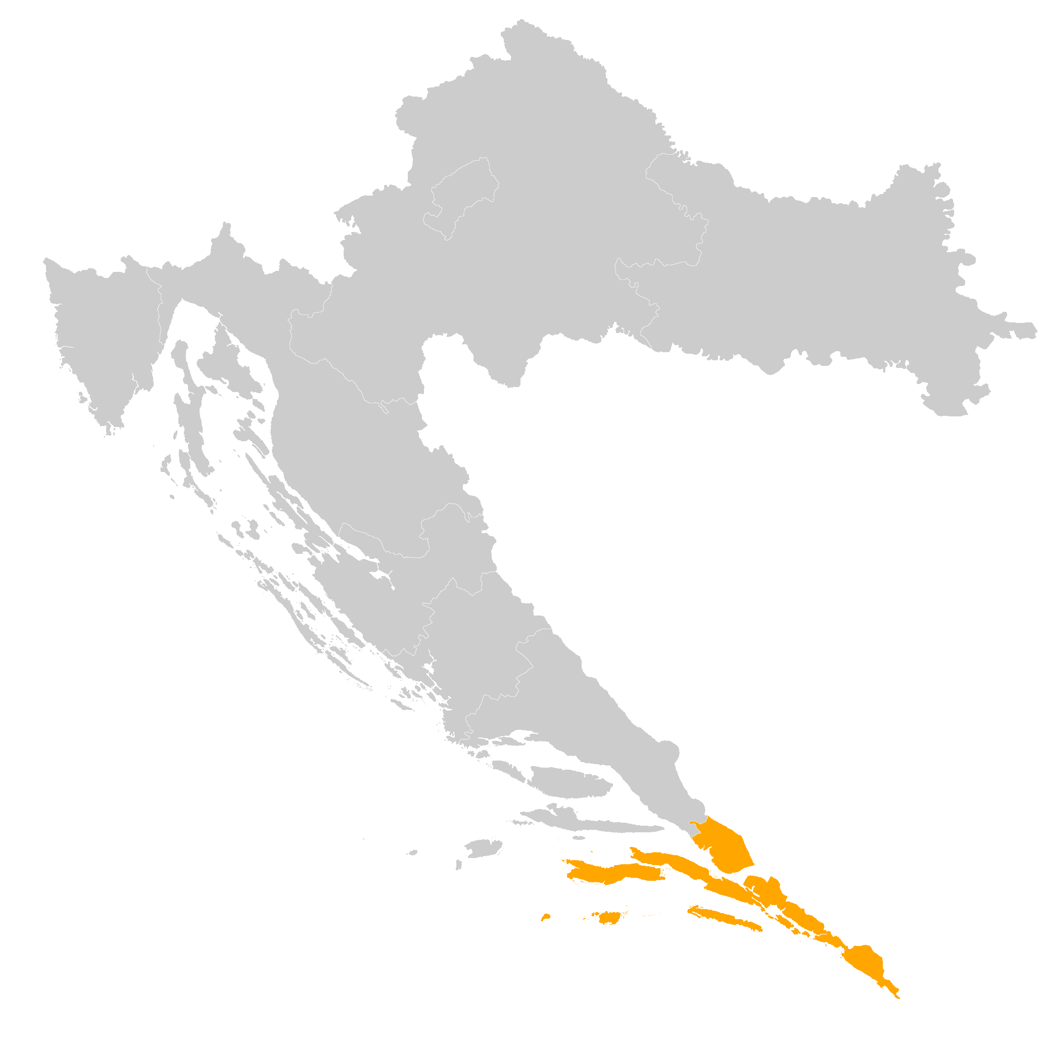 mapa Chorvtsko - Dalmcia Dubrovnik