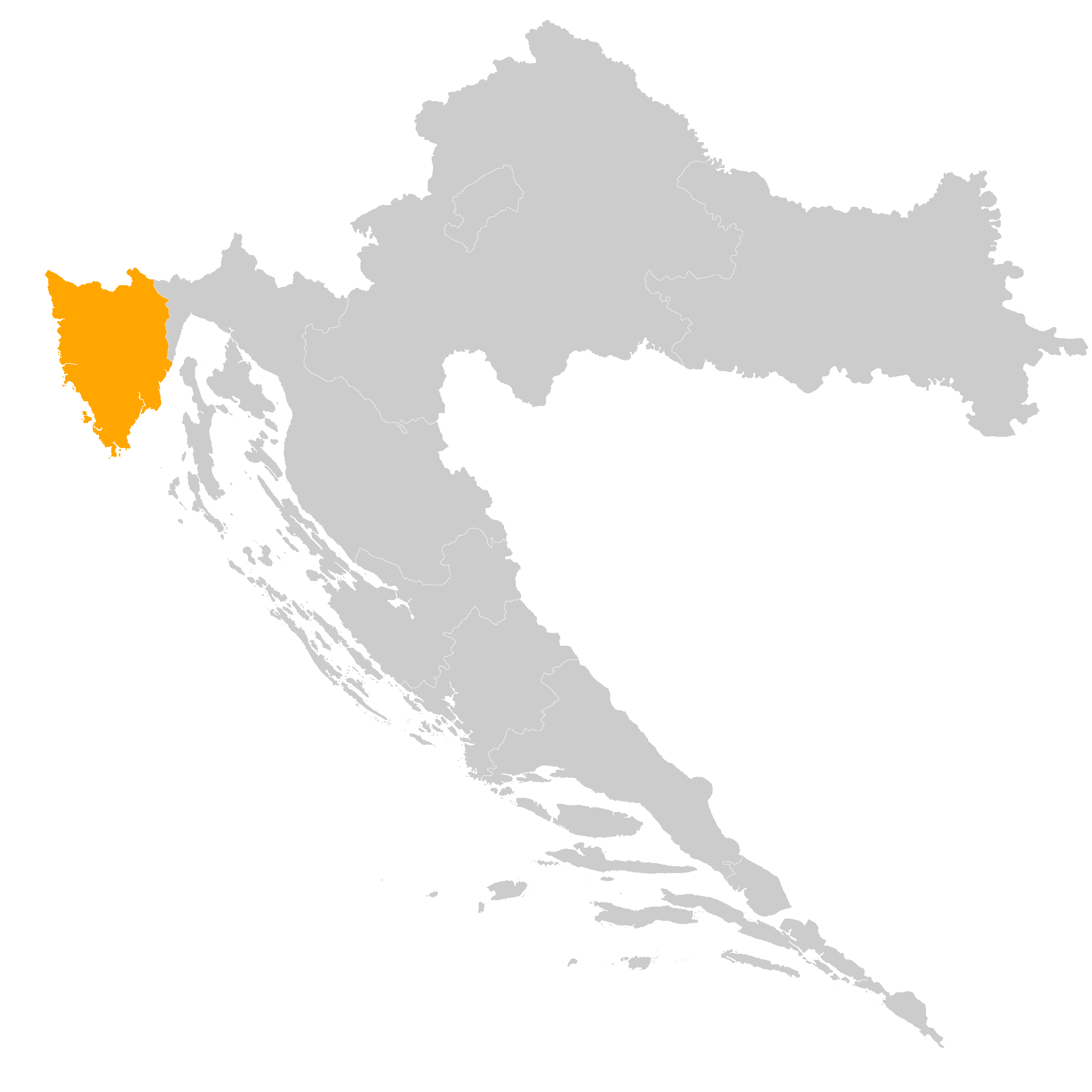 mapa Chorvtsko, Istria