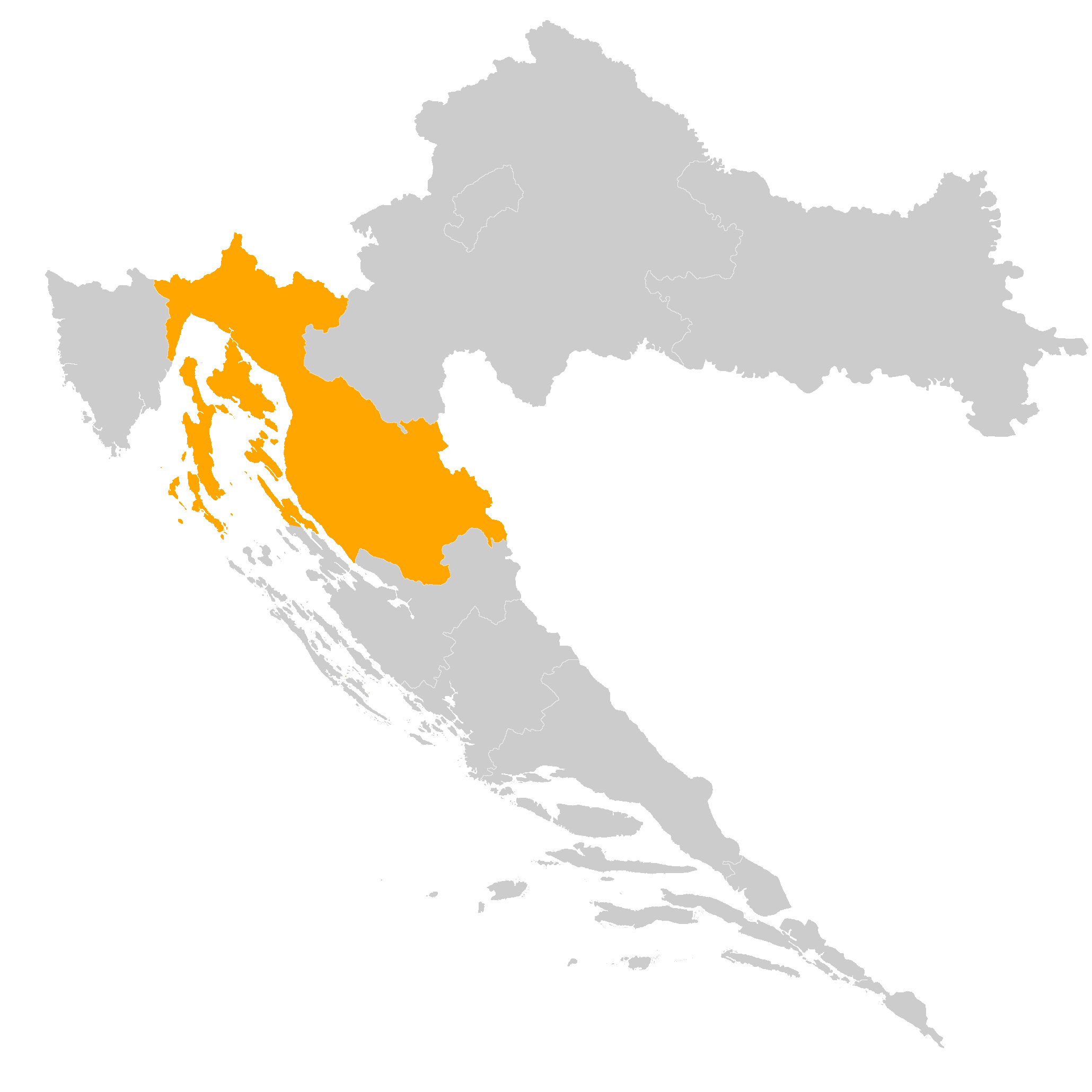 mapa Chorvtsko - Kvarner