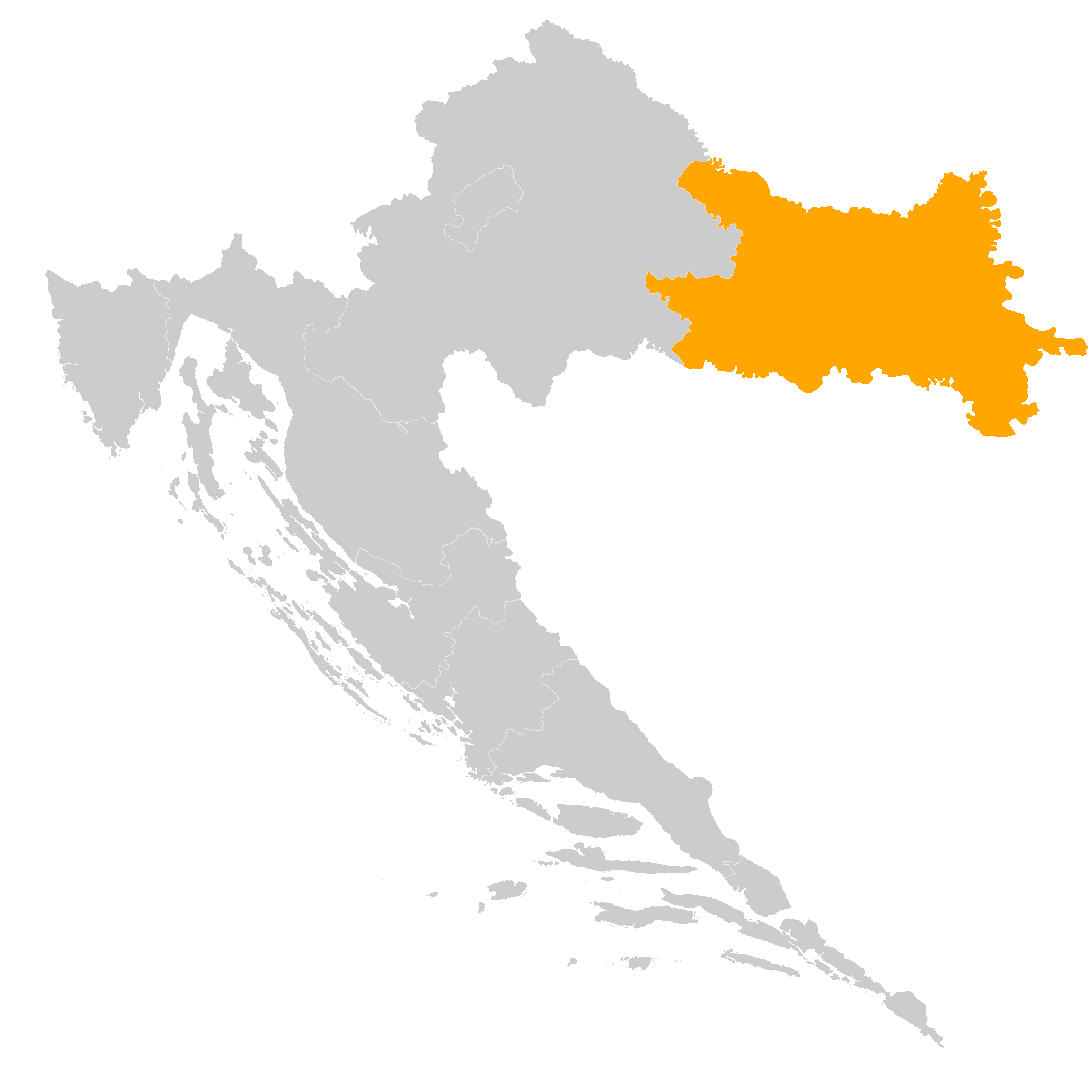 mapa Chorvtsko - Slavnia