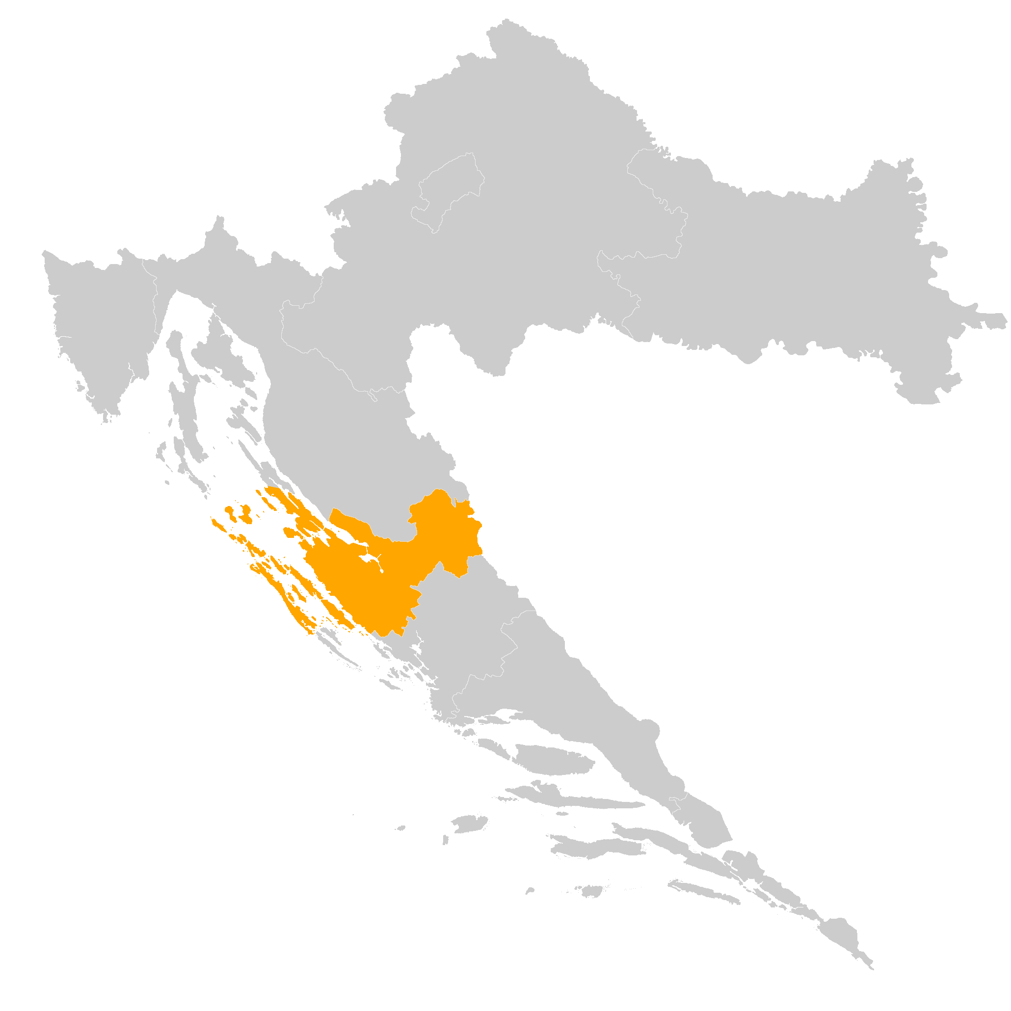 mapa Chorvtsko - Dalmcia Zadar