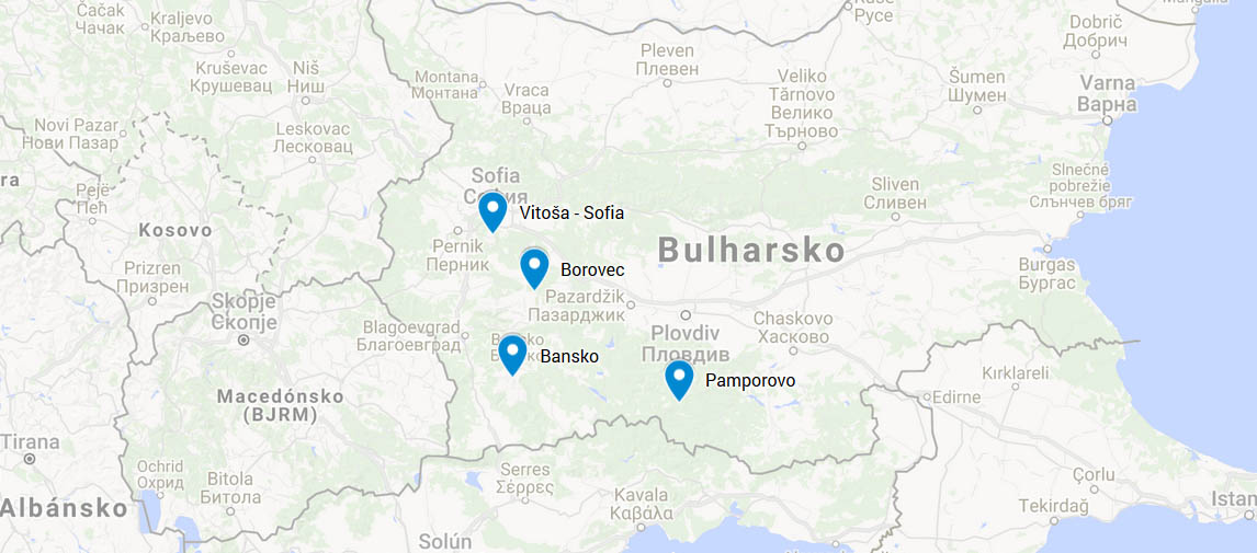 mapa Bulharsko lyovanie