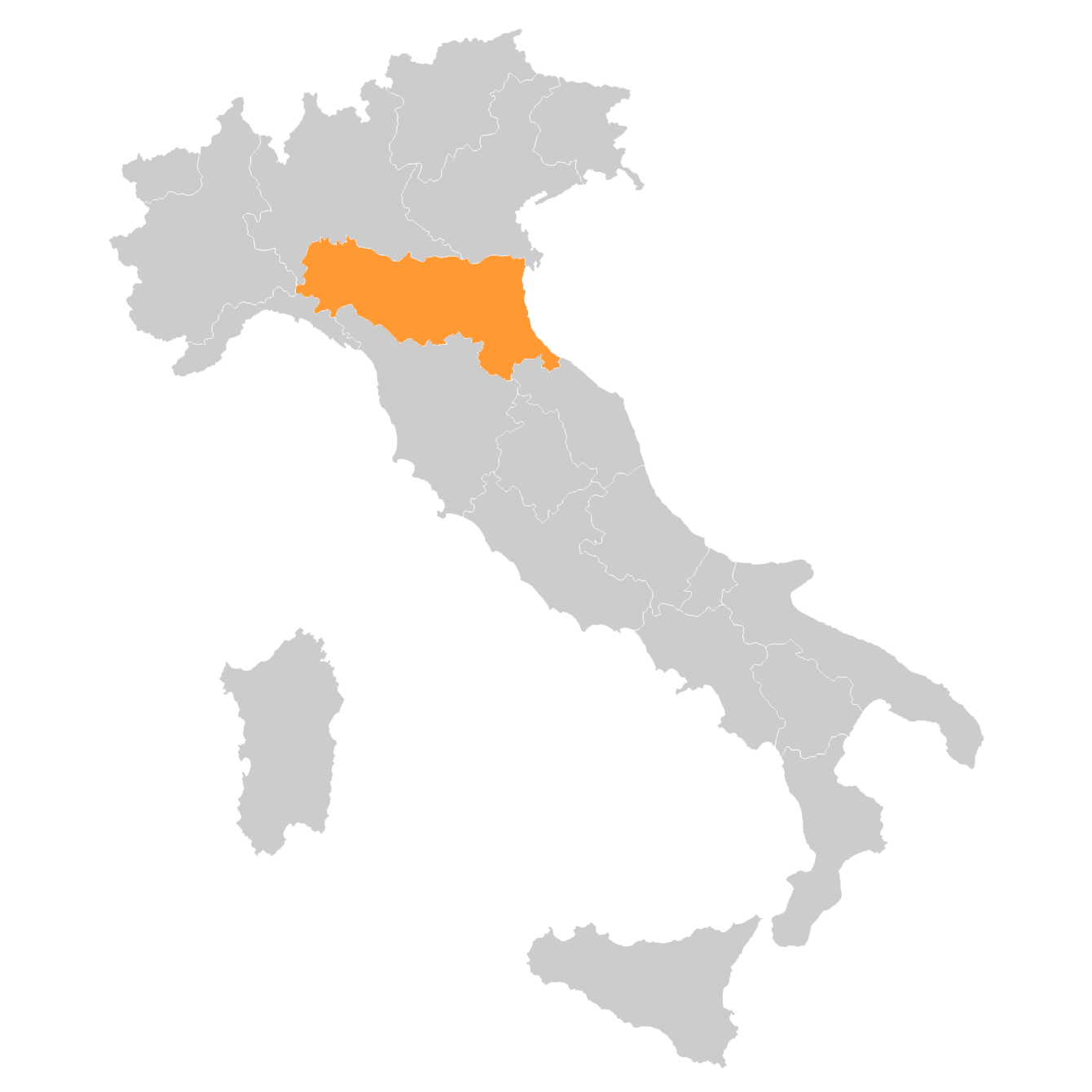 mapa Emilia Romagna