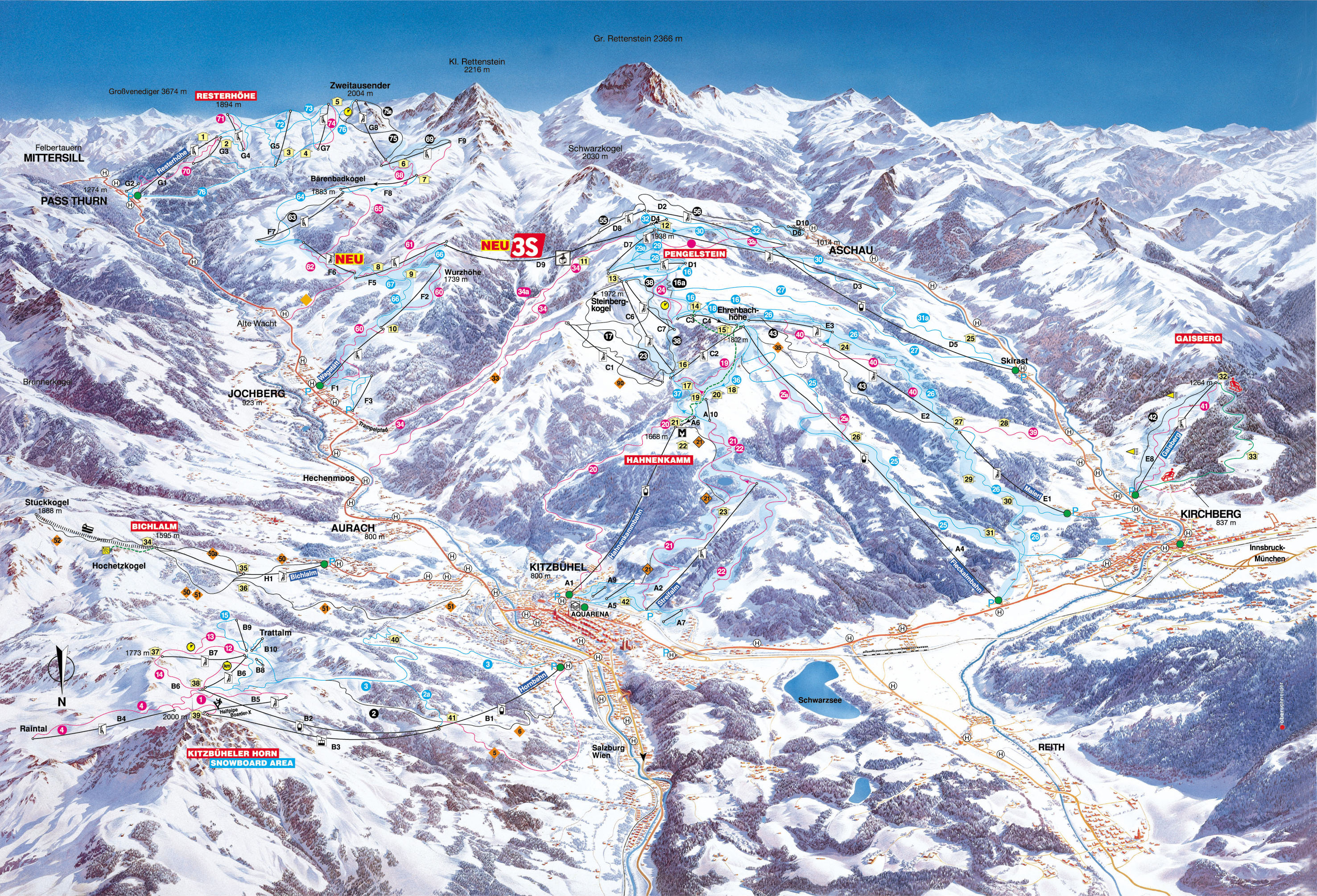 Ski mapa - Kitzbhel-Kirchberg