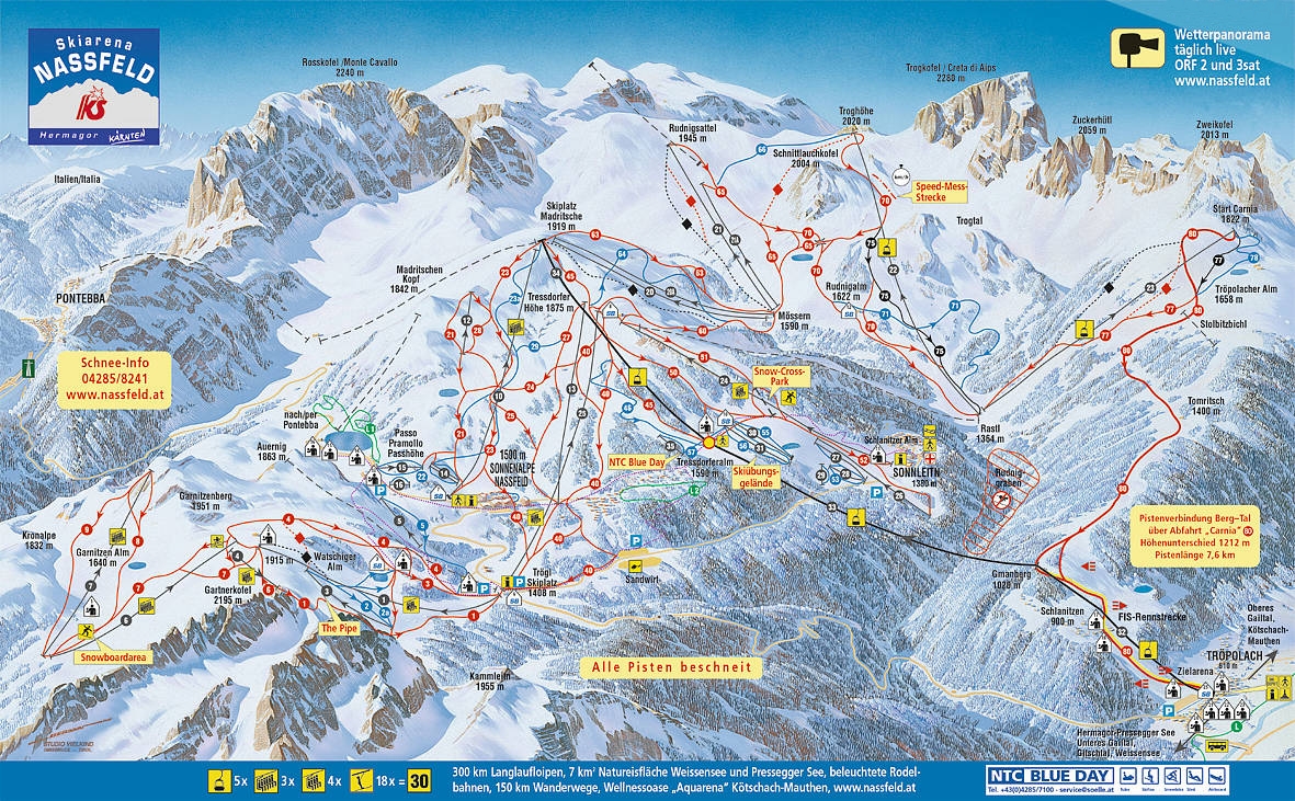 Ski mapa Nassfeld Hermagor