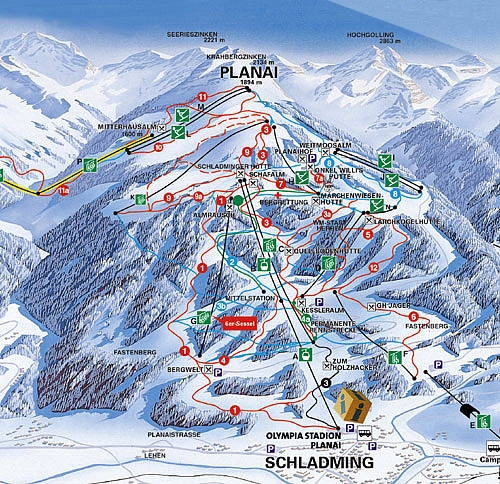 ski mapa - SCHLADMING - PLANAI