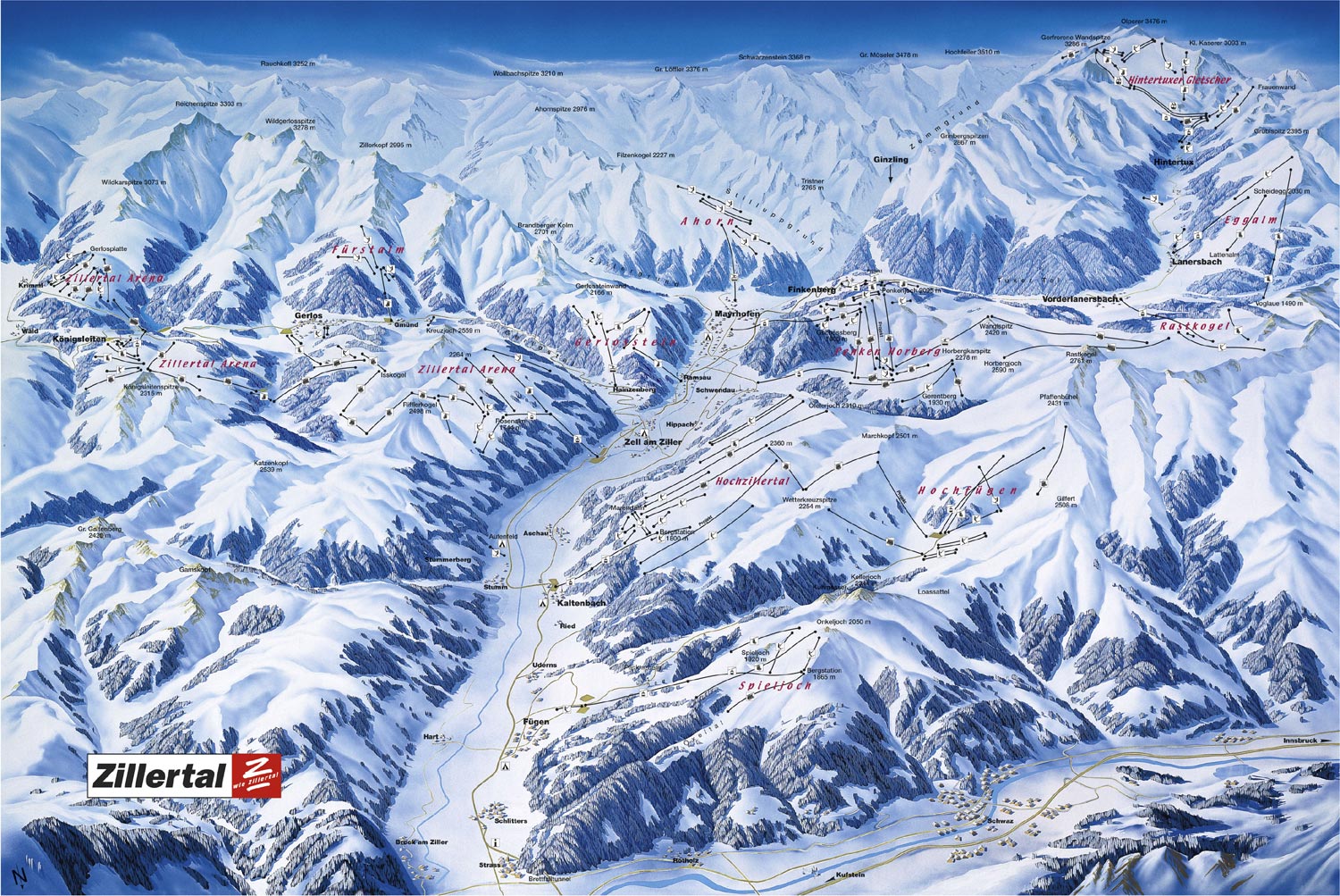 ski mapa - ZILLERTAL