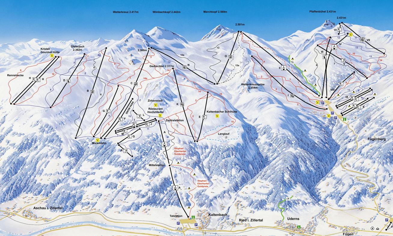 ski mapa - HOCHZILLERTAL