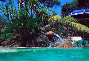 PINETA baz�n obklopen� zele�ou