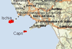 mapa ostrova Capri