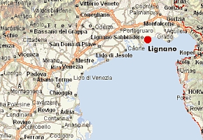mapa benátska riviéra Lignano