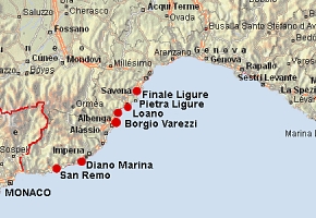mapa Ligursk� rivi�ra