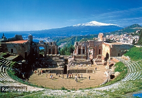 Taormina amfiteater - v pozad� Etna