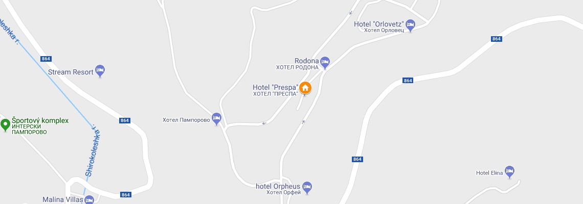 mapa Hotel Prespa, Pamporovo