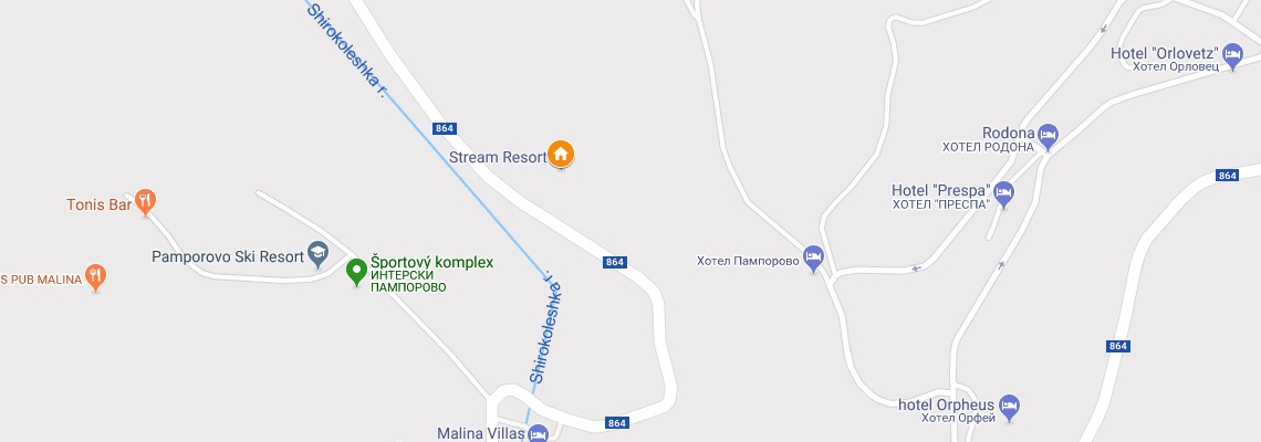 mapa Stream Resort, Pamporovo
