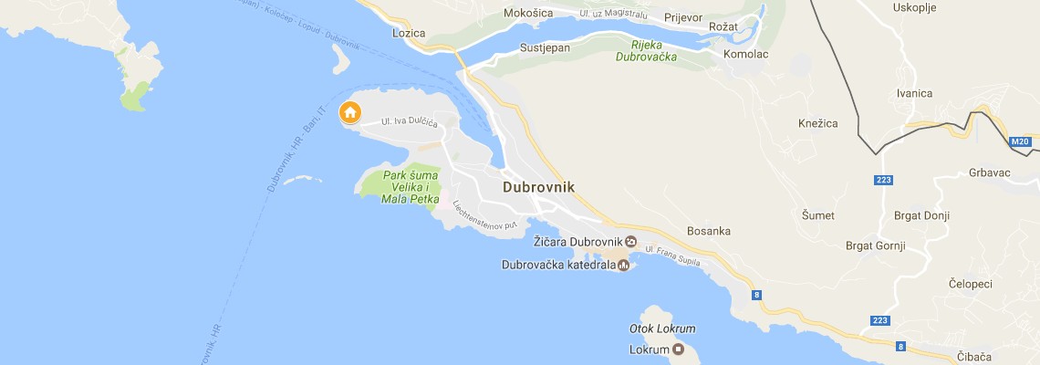 mapa Hotel President, Dubrovnik