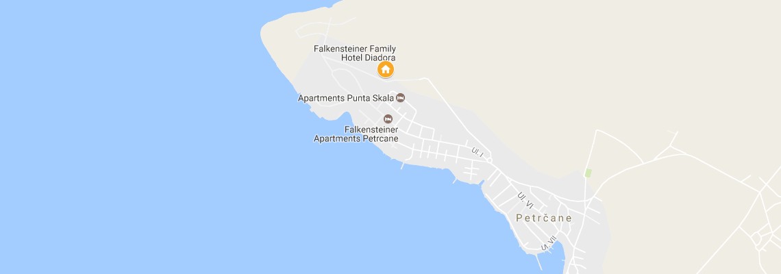 mapa Falkensteiner Family Hotel Diadora, Punta Skala - Petrane