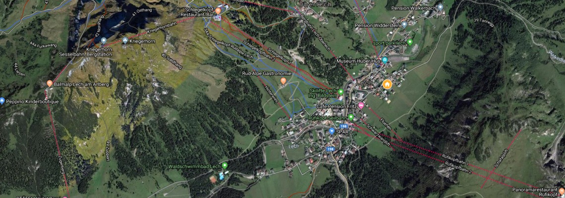 mapa Hotel Acerina, Lech am Arlberg