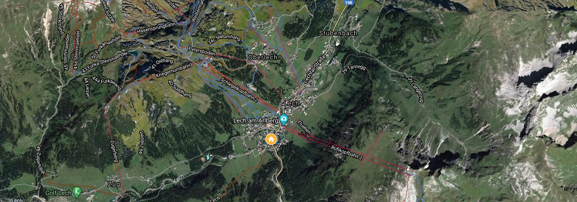 mapa Hotel Penzin Roggal, Lech am Arlberg 