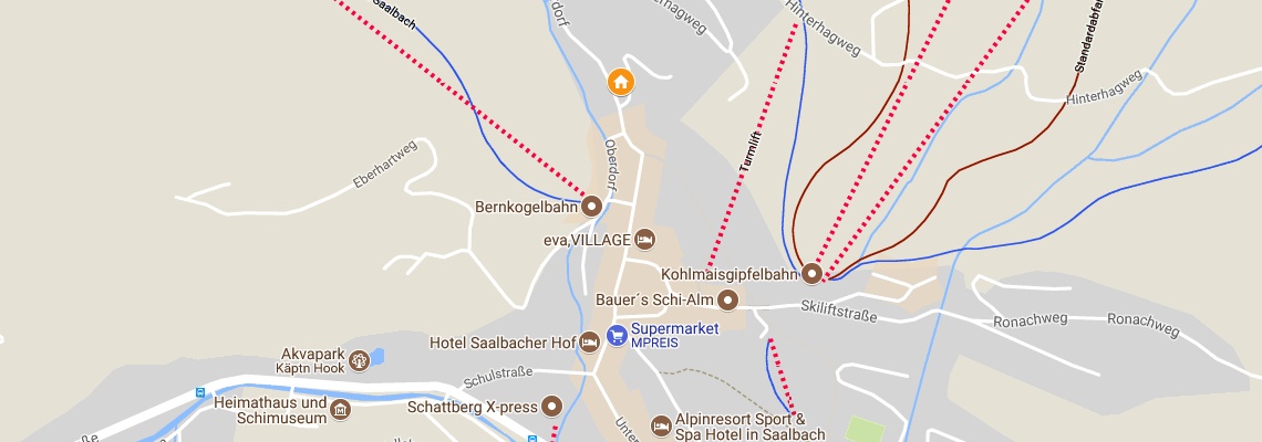 mapa Apartmny Frstauer, Saalbach