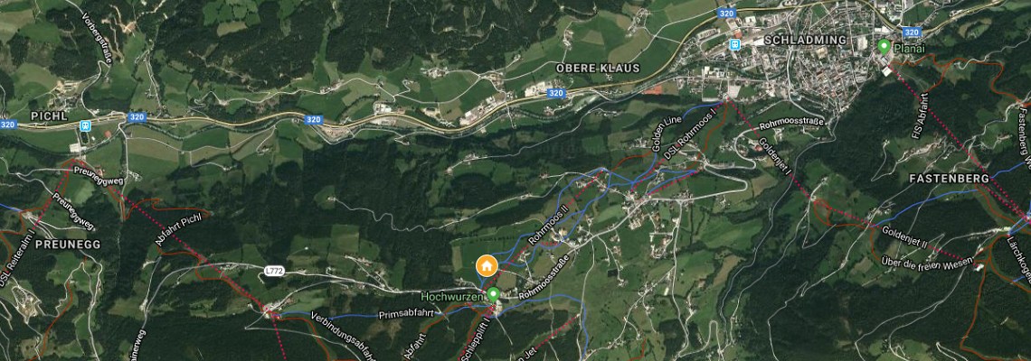 mapa Alpstegerhof, Rohrmoos bei Schladming