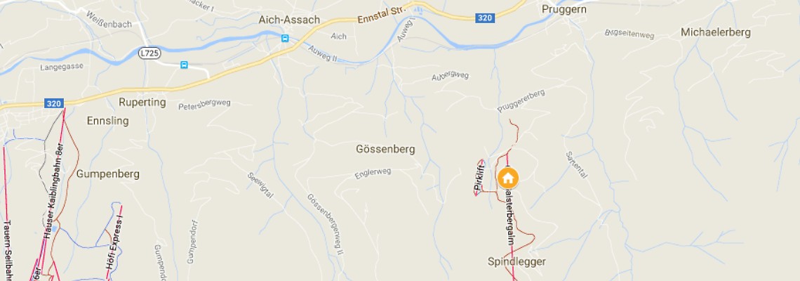 mapa Chaty Pruggern, Pruggern