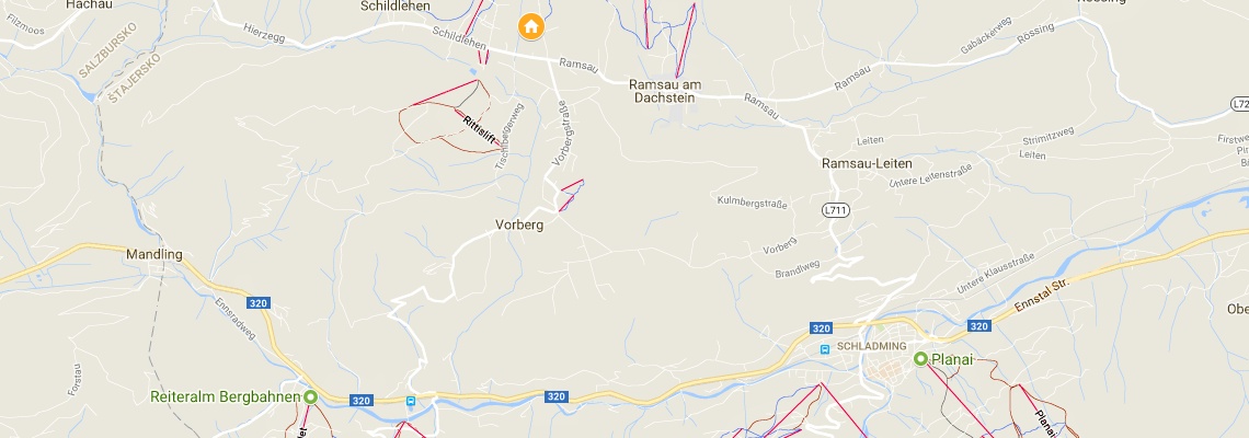 mapa Penzin Rhrlehnerhof, Ramsau am Dachstein