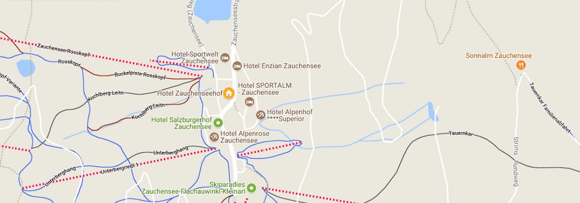 mapa Hotel Zauchenseehof, Zauchensee