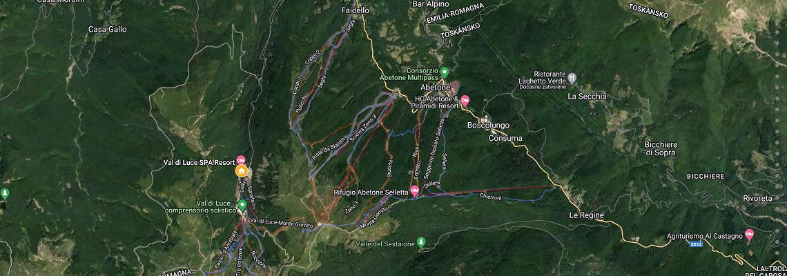 mapa Val di Luce Spa Resort, Abetone
