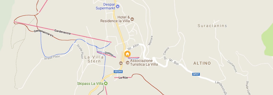 mapa Hotel La Majun, La Villa