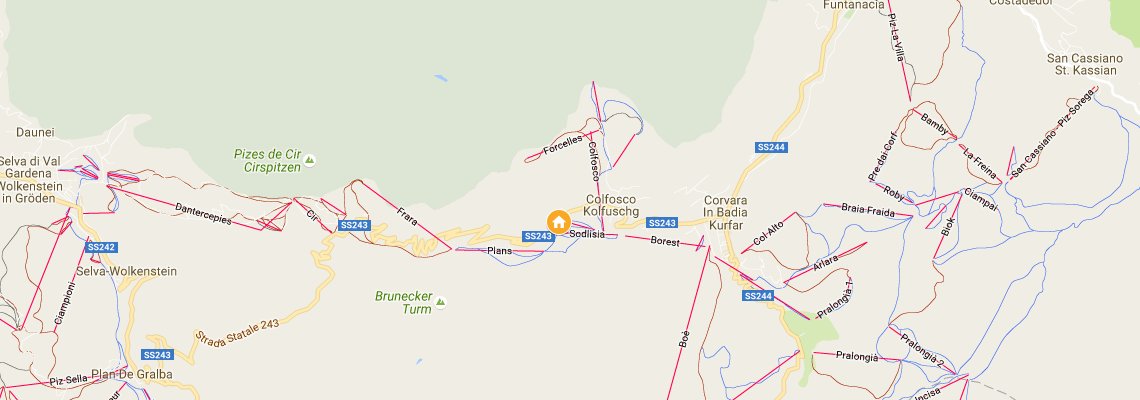 mapa Rezidencia Riposo, Colfosco