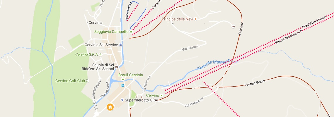 mapa Sporthotel Sertorelli, Cervinia