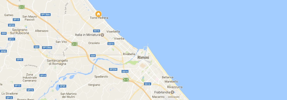 mapa Hotel Campeador, Torre Pedrera di Rimini