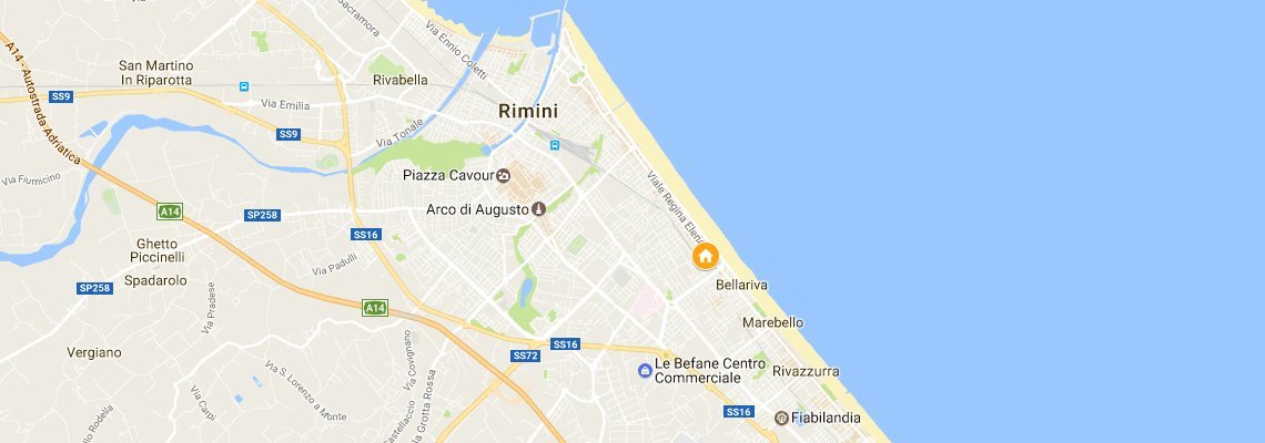 mapa Rezidencia Eurogarden, Rimini Marina Centro