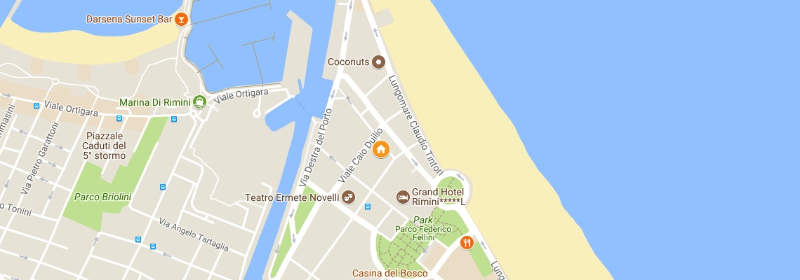 mapa Hotel Milton, Rimini Marina Centro