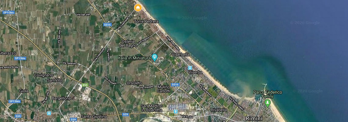 mapa Hotel Punta Nord, Rimini Torre Pedrera