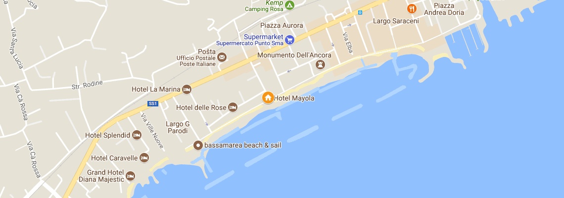 mapa Hotel Mayola, San Bartolomeo al Mare