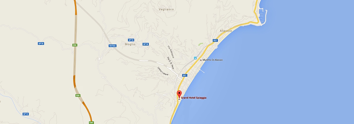 mapa Grand Hotel Spiaggia, Alassio