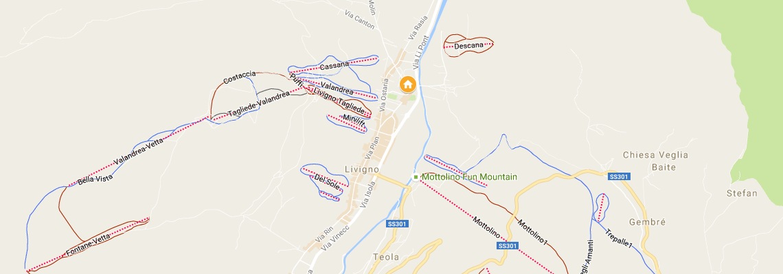 mapa Hotel Bernina, Livigno