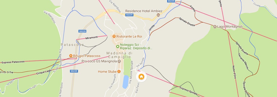mapa Cerana Relax Hotel, Madonna di Campiglio