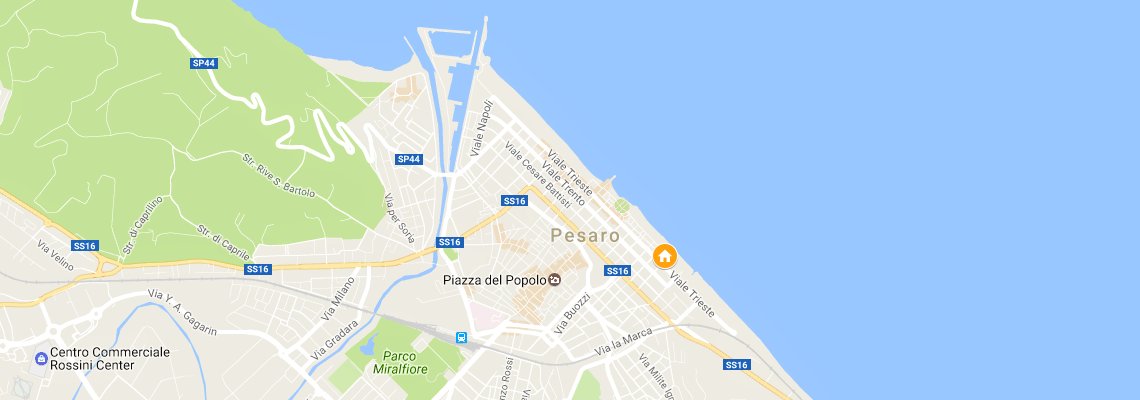 mapa Hotel Excelsior, Pesaro