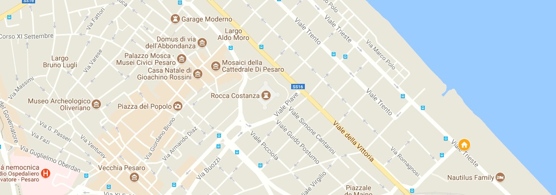 mapa Hotel Leonardo da Vinci, Pesaro