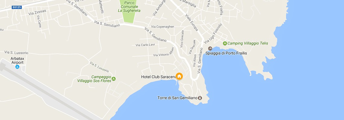 mapa Hotel Club Saraceno, Arbatax 