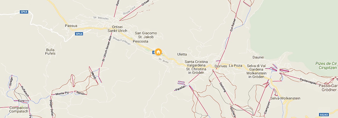 mapa Active Wellness Hotel Diamant, Santa Cristina Val Gardena