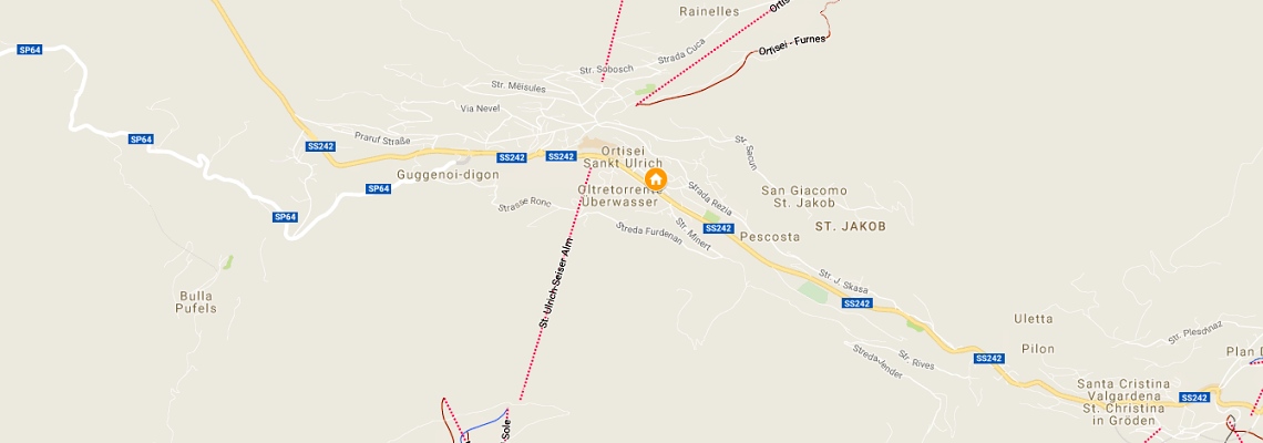 mapa Hotel Dolomiti Madonna, Ortisei
