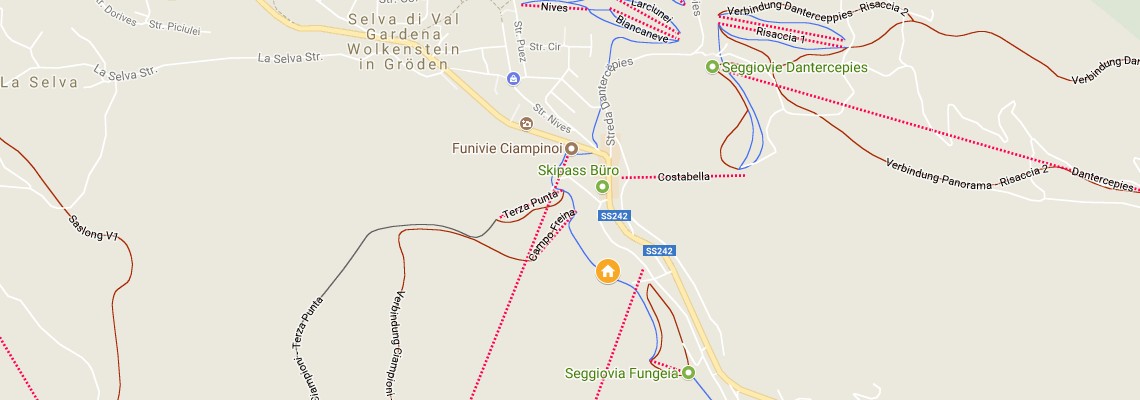 mapa Hotel Somont, Selva Gardena / Wolkenstein