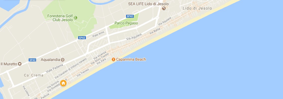 mapa Apartmny Ca' Venezia, Lido di Jesolo